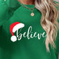 Christmas BELIEVE Graphic Long Sleeve Sweatshirt