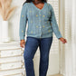 HEYSON Full Size Floral Embroidered Cable Teal Cardigan