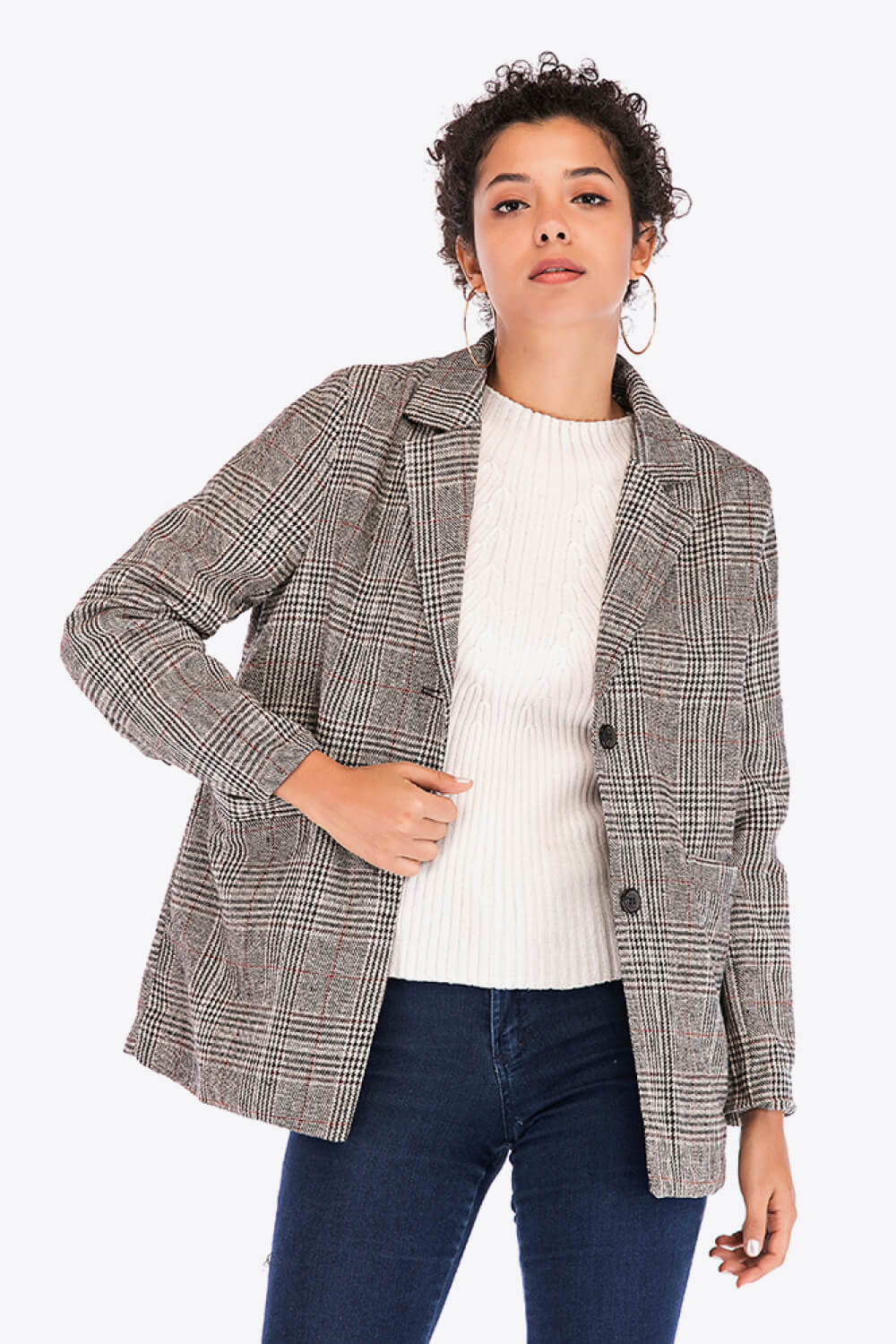 Women's Bryony Plaid Two-Button Blazer