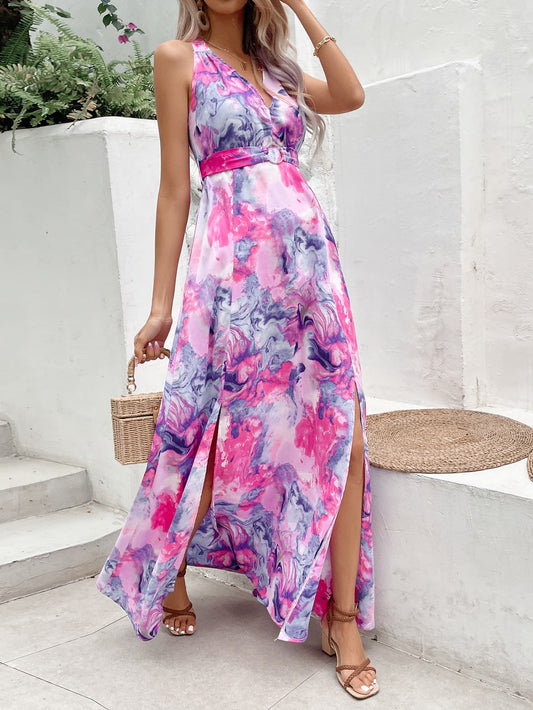 BOHOMIA Printed Open Back Slit Sleeveless Maxi Dress