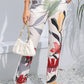 Floral Print Cropped Pants with Pockets