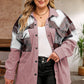 Plus Size Plaid Snap Down Jacket with Pockets