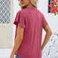 V-Neck Flutter Sleeve T-Shirt