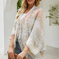 One Size Multicolored Fringe Trim Poncho