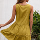 Women's Tassel Tie Lace Trim Sleeveless Dress
