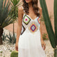 Openwork Sleeveless Embroidery Dress