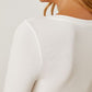 BasicStyle Round Neck Long Sleeve Cropped T-Shirt