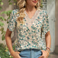 Floral V-Neck Short Sleeve T-Shirt