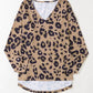 Leopard V-Neck Dropped Shoulder Blouse