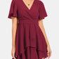 Surplice Neck Flutter Sleeve Dress