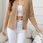 AuroraBlissX Round Neck Cable-Knit Buttoned Knit Top