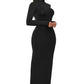 Mock Neck Long Sleeve Maxi Slim Dress