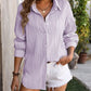 Button Up Dropped Shoulder Shirt