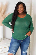 Culture Code Full Size Scoop Neck Patch Pocket Top *