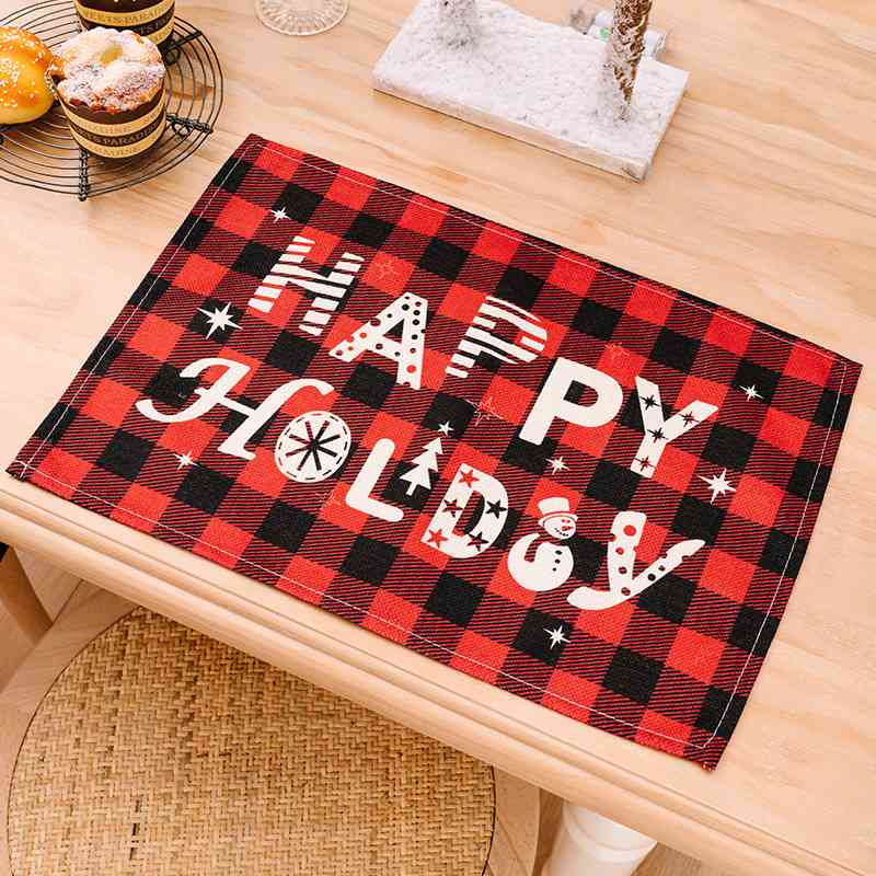 Winter Country Christmas Assorted 2-Piece Plaid Placemats