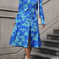Printed Button Up Tie Waist Dress