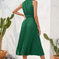 Swiss Dot Tie Neck Sleeveless Dress