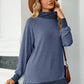 Slit Mock Neck Long Sleeve T-Shirt