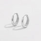 925 Sterling Silver Inlaid Zircon Huggie Earrings