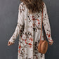Printed Open Front Longline Cardigan