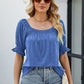 Full Size Short Flounce Sleeve Top