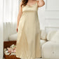 Plus Size Tie-Shoulder Midi Night Dress