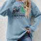 Christmas Themed Letter Graphic Round Neck Sweatshirt