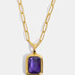 Zircon 18K Gold-Plated Geometrical Shape Pendant Necklace
