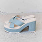 Weeboo Cherish The Moments Contrast Platform Sandals in Misty Blue