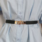 Women's Zinc Alloy Buckle Elastic PU Belt