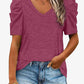 V-Neck Puff Sleeve Tee