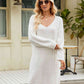 CozyWonders V-Neck Long Sleeve Sweater Dress