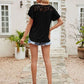 Lace Detail Round Neck Short Sleeve T-Shirt