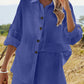 H.H.J. Texture Button Up Shirt and Shorts Set