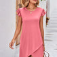 Full Size Flutter Sleeve Tulip Hem Dress
