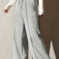 Drawstring Wide Leg Pants with Pockets