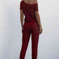 Asymmetrical Neck Tied Jumpsuit with Pockets