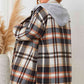 Adrien Planet Black Plus Size Plaid Drop Shoulder Hooded Coat