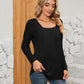 Full Size Square Neck Long Sleeve T-Shirt