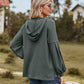 Full Size Dropped Shoulder Button-Down Hoodie