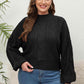 Plus Size Mock Neck Cable Knit Long Sleeve Sweater