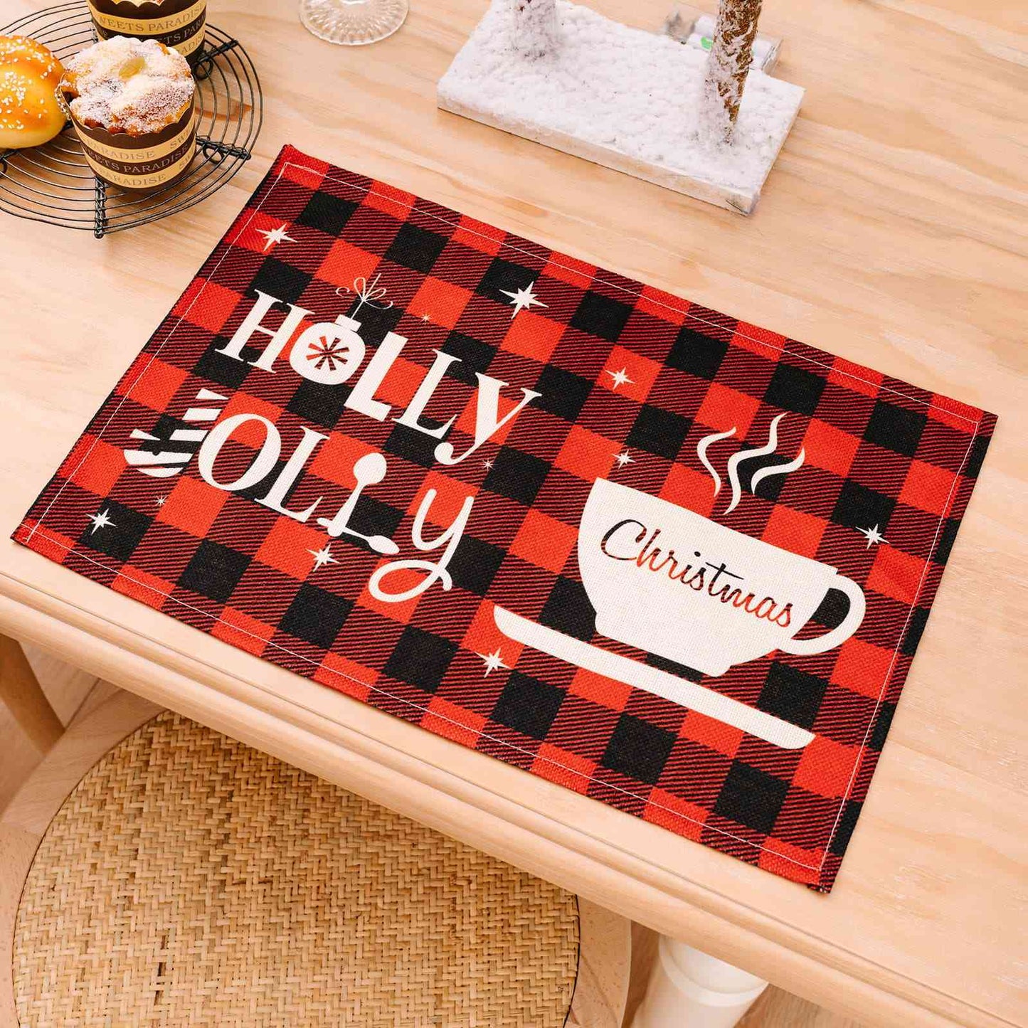 Winter Country Christmas Assorted 2-Piece Plaid Placemats