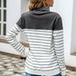 Striped Contrast Turtleneck Sweater
