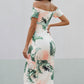 Women's Full Size Printed Off-Shoulder Split Dress
