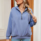 Half Zip Dropped Shoulder Sweatshirt