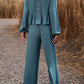 Round Neck Peplum Top and Pants Set