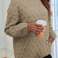 Quilted Long Sleeve Hoodie with Pocket