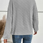 Full Size Half Button Long Sleeve Top