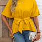 Tied Round Neck Half Sleeve Blouse