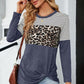 Leopard Striped Round Neck T-Shirt